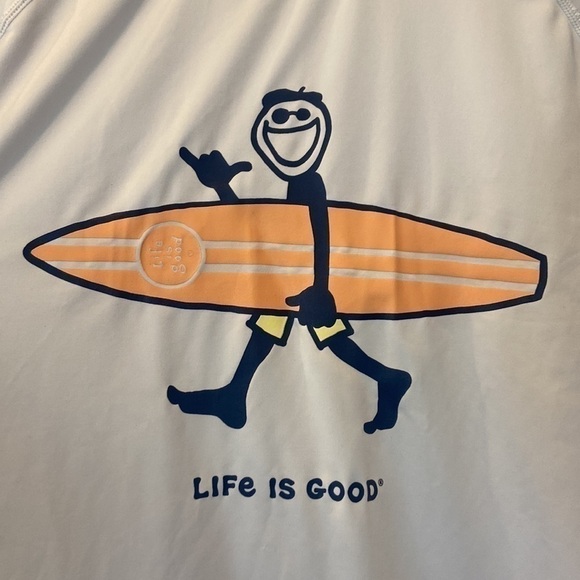 Life is Good Men's Jake Surf White Long Sleeve Rashguard Size Medium - Picture 5 of 9